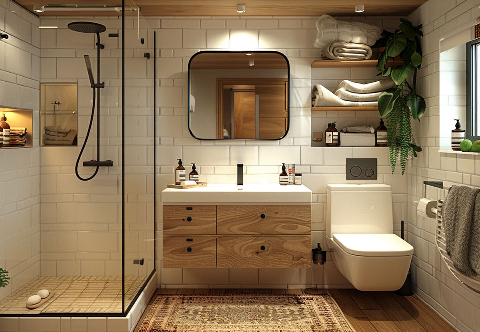 Amenajare baie garsoniera: Solutii compacte