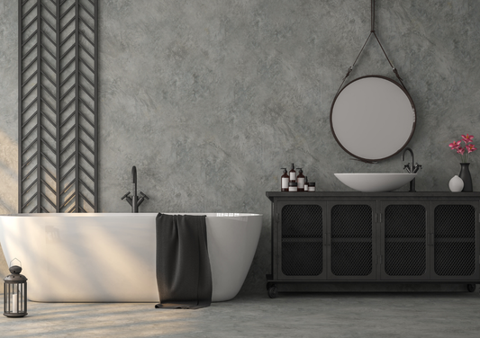 Amenajarea baii in stil industrial: caracteristici, obiecte sanitare si mobilier
