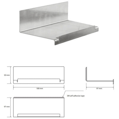 Bemeta Niva Polita din inox 18 cm, montaj adeziv
