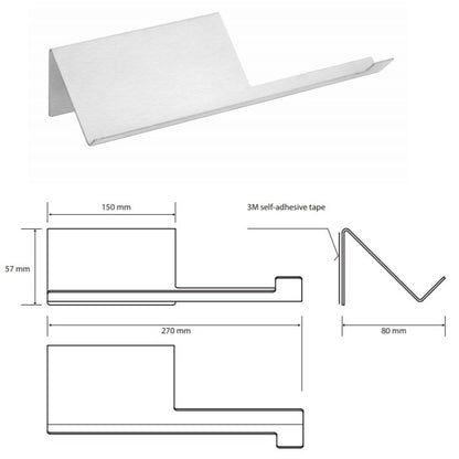 Bemeta Niva Suport hartie igienica cu polita, montaj adeziv, inox mat