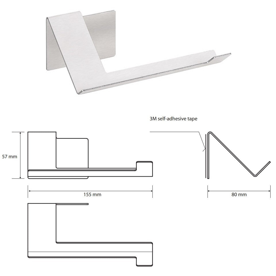 Bemeta Niva Suport hartie igienica, montaj adeziv, inox mat