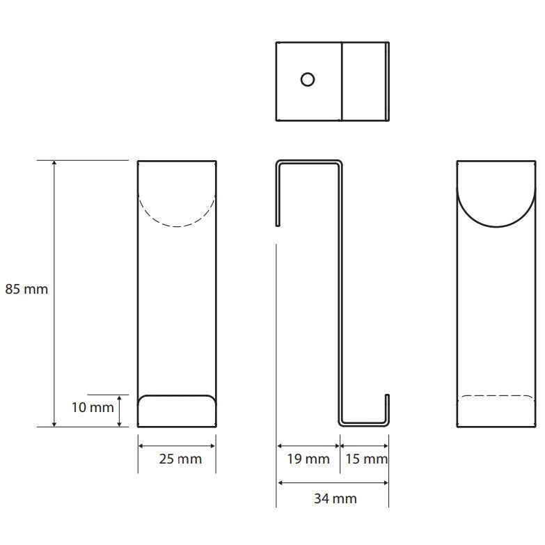 Bemeta Neo Cuier baie cu fixare pe usa, inox