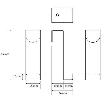 Bemeta Neo Cuier baie cu fixare pe usa, inox