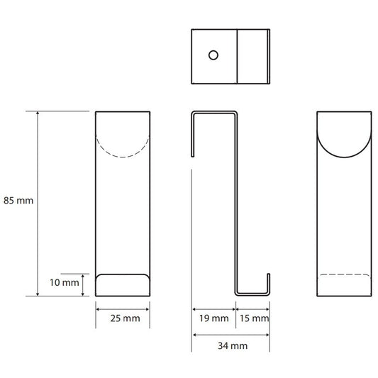 Bemeta Neo Cuier baie cu fixare pe usa, inox