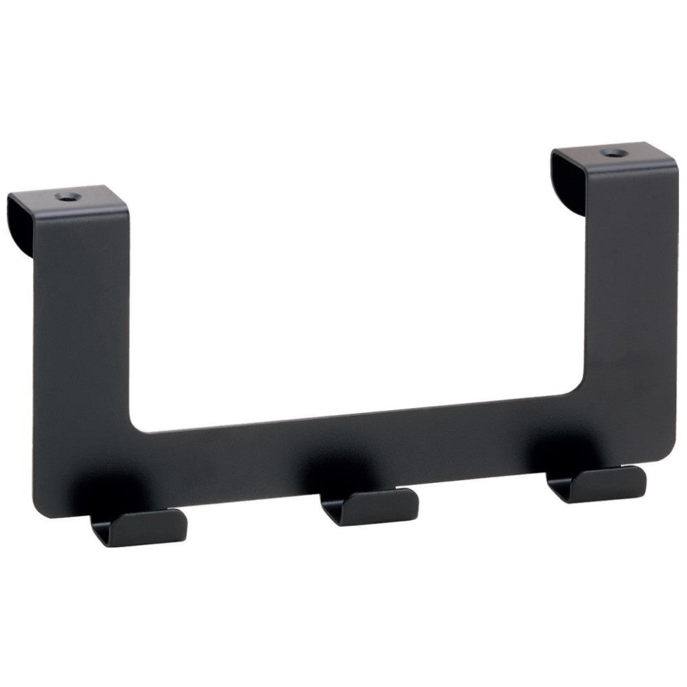Bemeta Dark Cuier baie cu 3 brate, fixare pe usa, negru