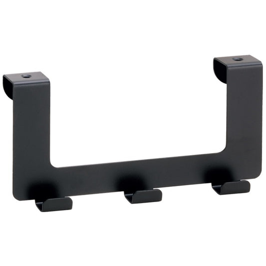 Bemeta Dark Cuier baie cu 3 brate, fixare pe usa, negru