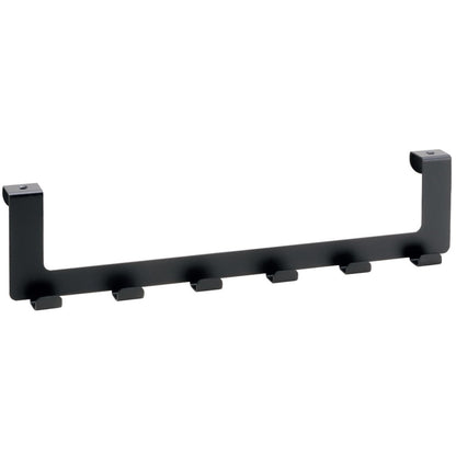 Bemeta Dark Cuier baie cu 6 brate, fixare pe usa, negru