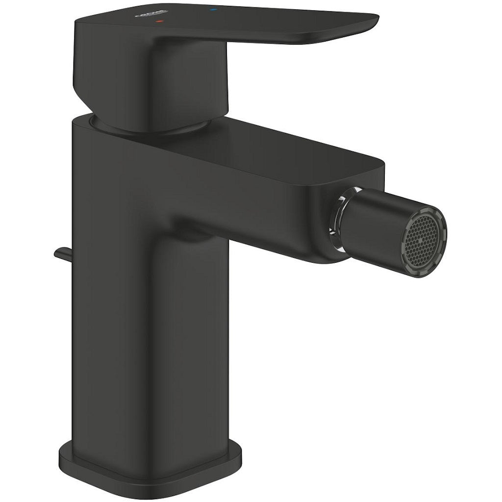 Grohe Cubeo Baterie bideu cu ventil pop-up, negru mat
