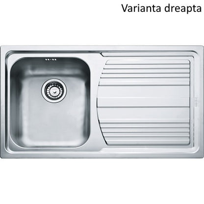 Franke Logica Line LLL 611-L Chiuveta bucatarie inox 86x50 cm, finisaj dekor