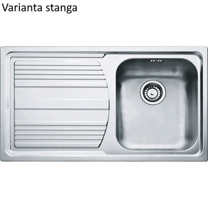 Franke Logica Line LLL 611-L Chiuveta bucatarie inox 86x50 cm, finisaj dekor