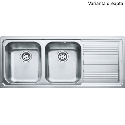 Franke Logica Line LLL 621 Chiuveta bucatarie inox 116x50 cm, finisaj dekor