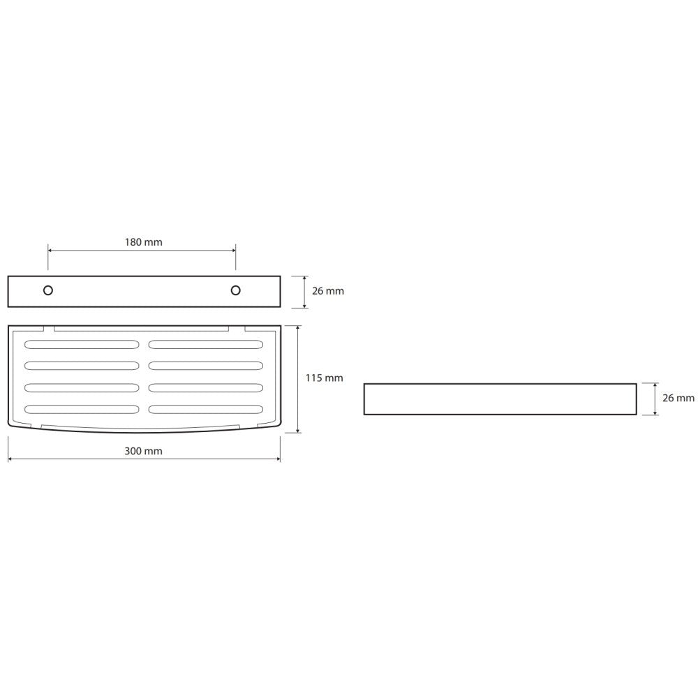 Bemeta Dark Polita de dus 30 cm, negru