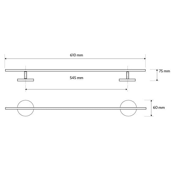 Bemeta Alfa Suport prosop baie tip bara 61 cm
