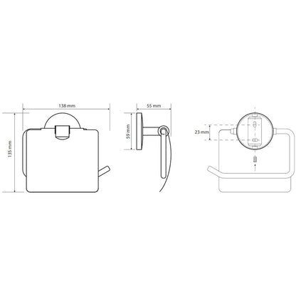 Bemeta Nox Suport hartie igienica cu aparatoare, negru
