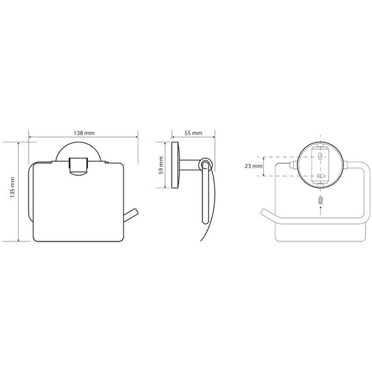 Bemeta Nox Suport hartie igienica cu aparatoare, negru