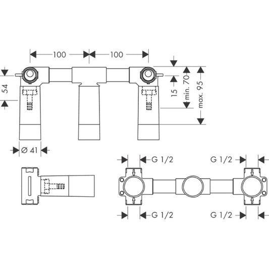 Hansgrohe Axor Basic Corp incastrat pentru baterie lavoar