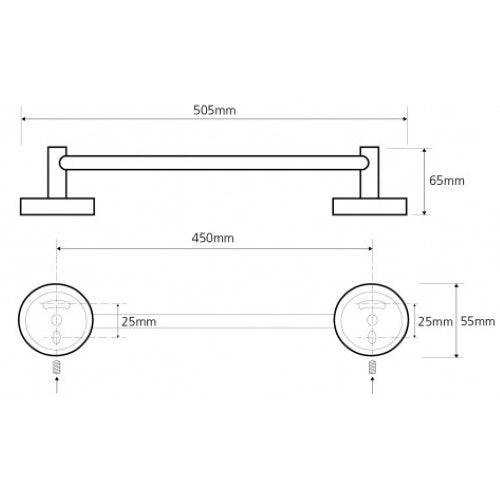 Bemeta Omega Suport prosop baie tip bara 51 cm (design tip 1)