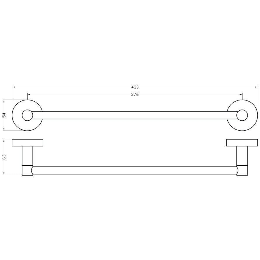 Bemeta Rawell Suport prosop baie tip bara magnetica pentru radiator, 43 cm
