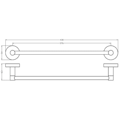 Bemeta Rawell Suport prosop baie tip bara magnetica pentru radiator, 43 cm