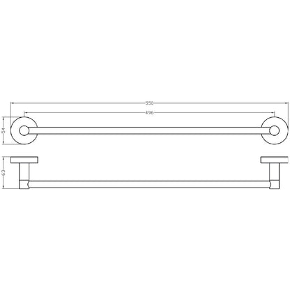 Bemeta Rawell Suport prosop baie tip bara magnetica pentru radiator, 55 cm