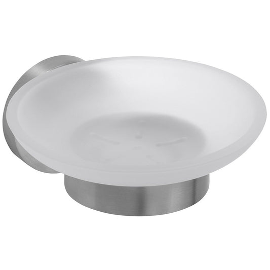 Bemeta Neo Savoniera din sticla, suport inox mat