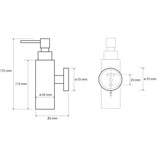 Bemeta Omega Dozator sapun lichid din metal, 150 ml