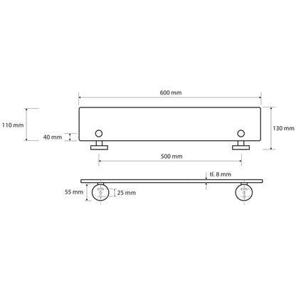 Bemeta Omega Polita din sticla 60xH7 cm