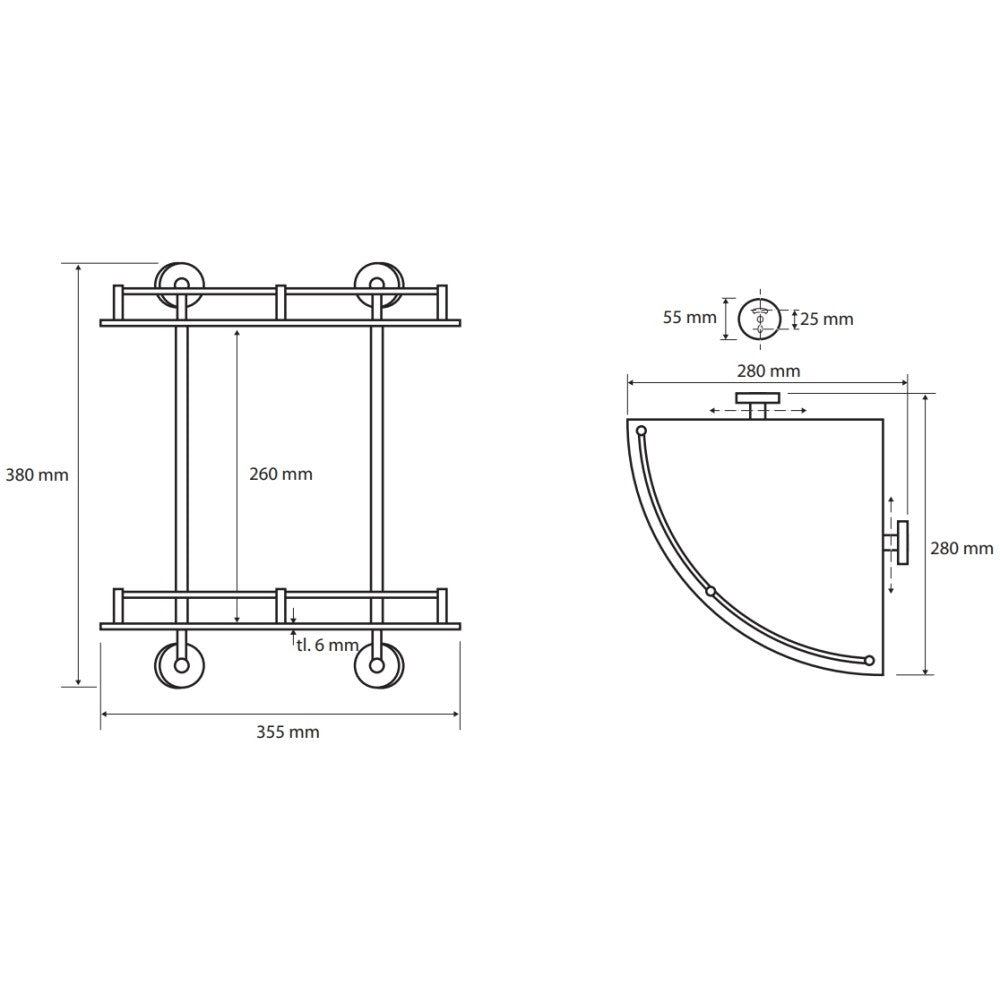Bemeta Omega Polita de colt dubla din sticla