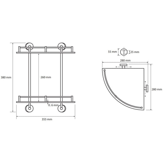 Bemeta Omega Polita de colt dubla din sticla