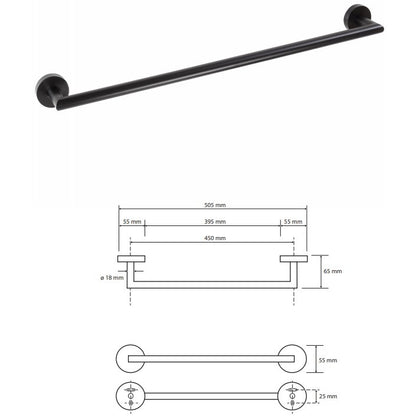Bemeta Dark Suport prosop baie tip bara 51 cm, negru