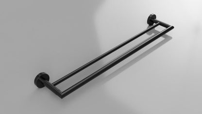Bemeta Dark Suport prosop baie tip bara dubla 66 cm, negru
