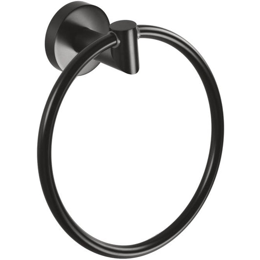 Bemeta Dark Suport prosop baie inel Ø16 cm, negru