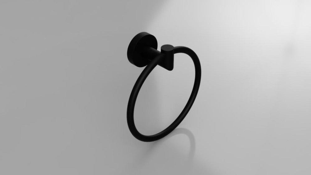 Bemeta Dark Suport prosop baie inel Ø16 cm, negru