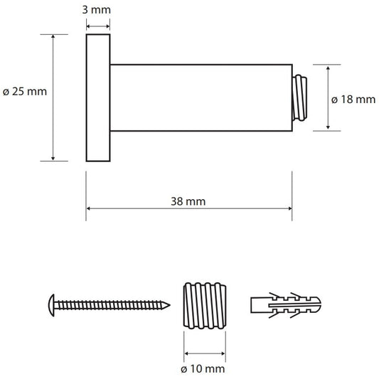 Bemeta Omega Cuier baie fara rozeta Ø3 cm