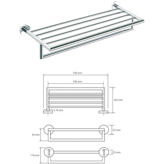 Bemeta Omega Raft (etajera) prosop baie 55x27 cm