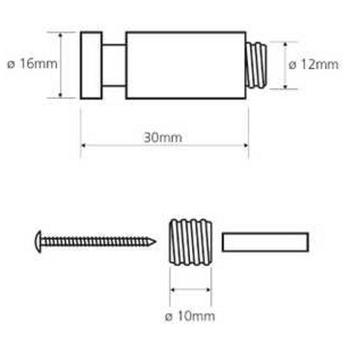 Bemeta Omega Cuier baie fara rozeta 3 cm
