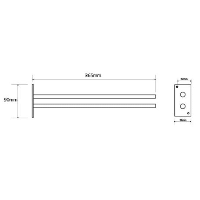 Bemeta Omega Suport prosop baie tip bara dubla 36 cm
