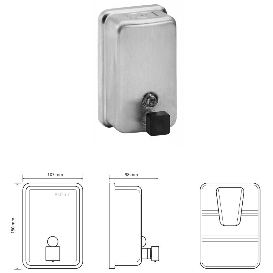 Bemeta Hotel Dozator sapun lichid 850 ml, inox mat