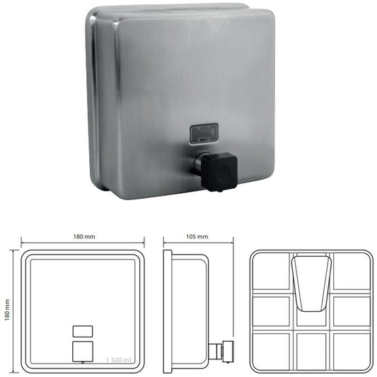 Bemeta Hotel Dozator sapun lichid 1500 ml, inox mat
