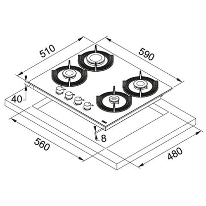 Franke Maris Free FHMF 604 4G C Plita 60x51 cm, negru