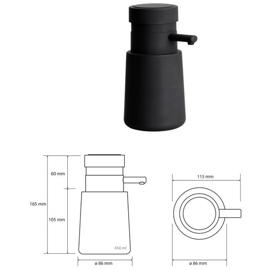 Bemeta Hotel Dozator sapun lichid 450 ml, negru