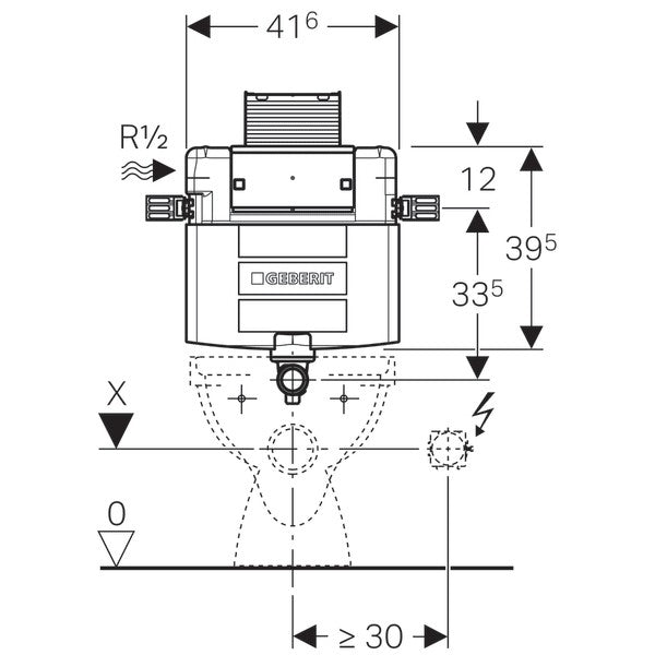 Geberit Omega Rezervor incastrat WC H82 cm