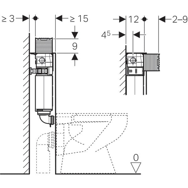 Geberit Omega Rezervor incastrat WC H82 cm