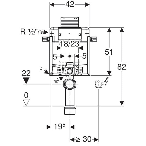 Geberit Kombifix Omega Rezervor incastrat WC cu cadru H82 cm