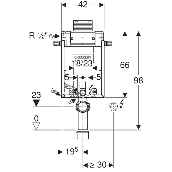 Geberit Kombifix Omega Rezervor pentru vas WC suspendat