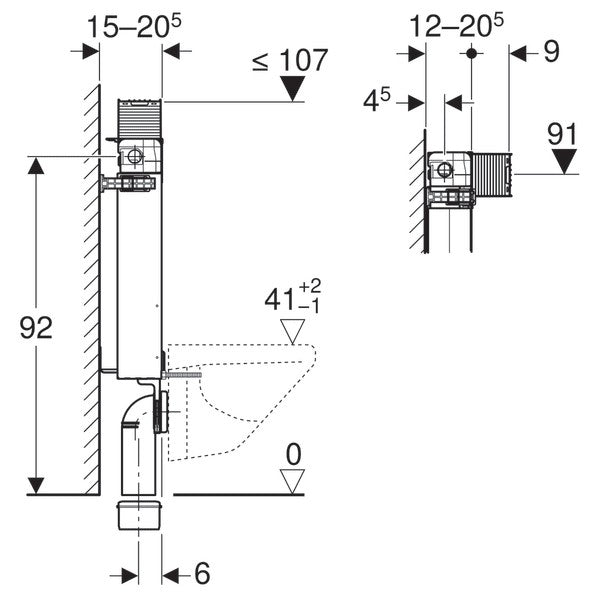 Geberit Kombifix Omega Rezervor pentru vas WC suspendat