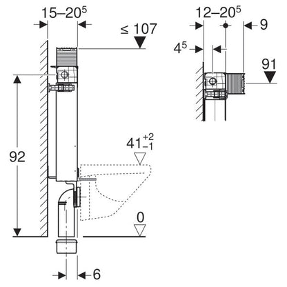 Geberit Kombifix Omega Rezervor pentru vas WC suspendat