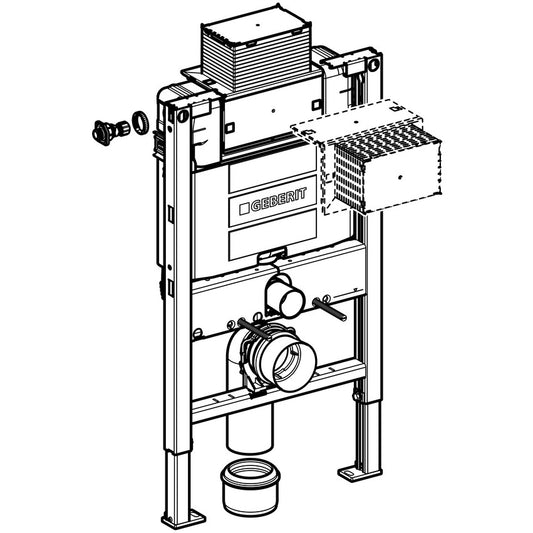 Geberit Duofix Omega Rezervor 12 cm incastrat pentru WC suspendat, H82 cm