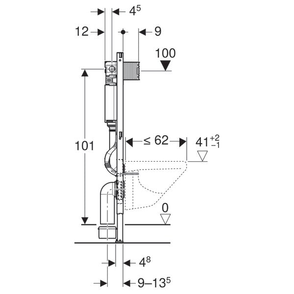 Geberit Duofix Omega Rezervor 12 cm incastrat pentru WC suspendat H 112 cm