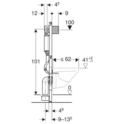 Geberit Duofix Omega Rezervor 12 cm incastrat pentru WC suspendat H 112 cm